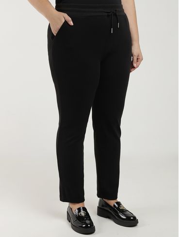 Calça Veludo Reta Plus Size Feminina PRETO