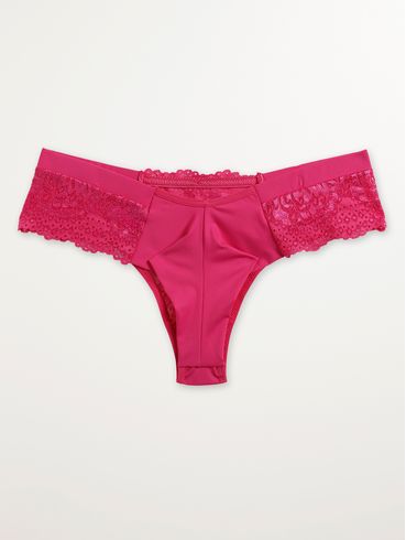 Calcinha com Renda Fio Duplo Feminina Rosa Pink