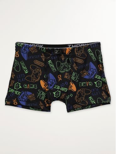 Cueca Boxer Juvenil Para Menino - PRETO