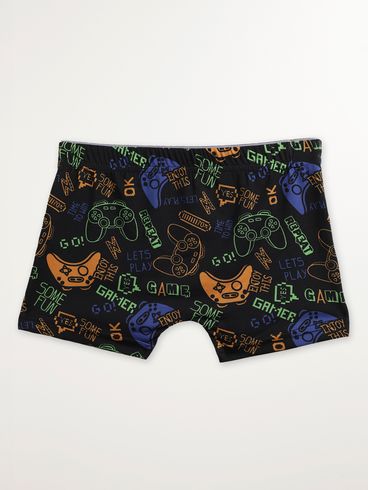 Cueca Boxer Juvenil Para Menino - PRETO