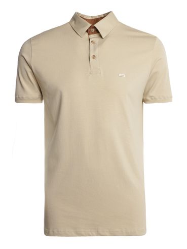 Polo Algodão Peruano Manga Curta Elétron Masculina BEGE