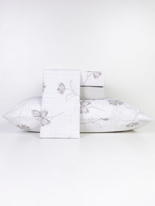 Jogo de Lençol Casal Duplo Diamante 150 Fios CINZA