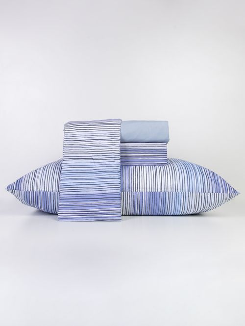 Jogo de Lençol Casal Duplo Diamante 150 Fios AZUL