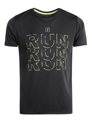 Camiseta Esportiva Dry Estampada Masculina PRETO