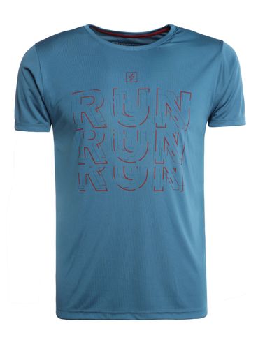 Camiseta Esportiva Dry Estampada Masculina AZUL