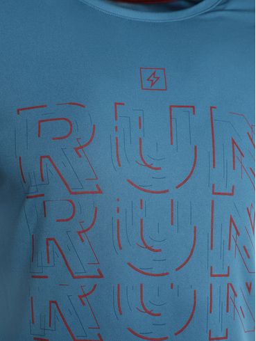 Camiseta Esportiva Dry Estampada Masculina AZUL