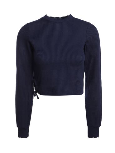Blusa Cropped Manga Longa Feminina MARINHO
