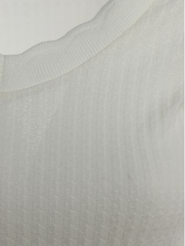 Blusa Canelada Crochê Manga Longa Feminina BEGE