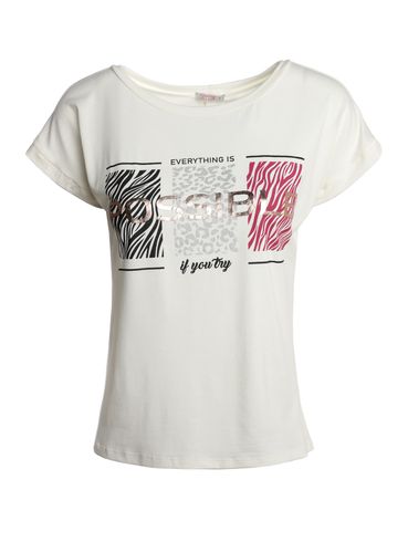 Blusa Animal Prints Manga Curta Feminina OFF WHITE