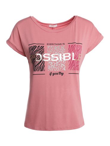 Blusa Animal Prints Manga Curta Feminina ROSA CLARO