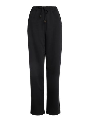 Calça Ponto Roma Com Fenda Feminina PRETO