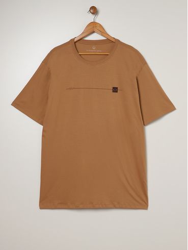 Camiseta Manga Curta Plus Size Masculina MARROM