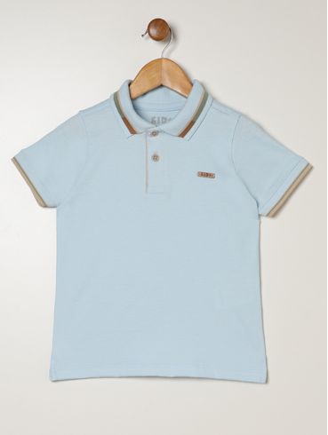 Polo Manga Curta Infantil Para Menino - AZUL CLARO