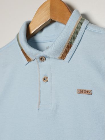 Polo Manga Curta Infantil Para Menino - AZUL CLARO
