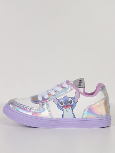 Tênis Stitch Juvenil Para Menina - BRANCO/PRATA