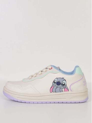 Tênis Stitch Disney Juvenil Para Menina - OFF WHITE/VERDE
