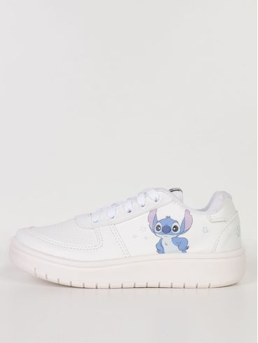 Tênis Stitch Disney Juvenil Para Menina - BRANCO/AZUL