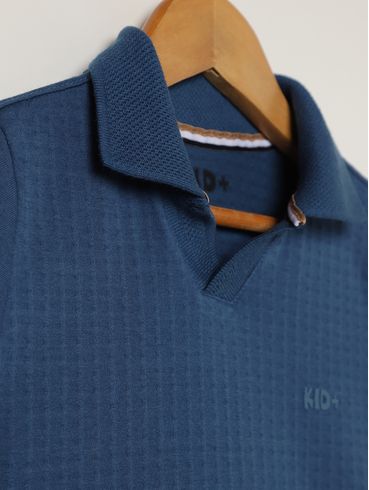 Polo Manga Curta Infantil Para Menino - AZUL