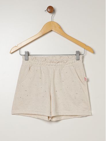 Short Moletinho Juvenil Para Menina - NATURAL