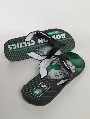 Chinelo Street Duo Nba Rider Masculino PRETO/VERDE/BRANCO