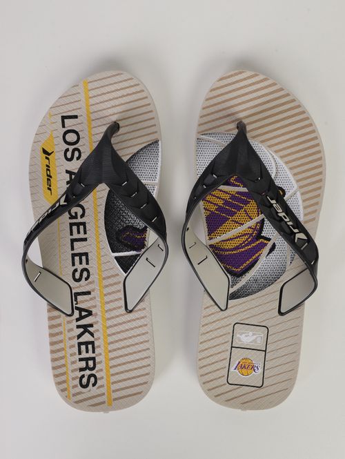Chinelo Street Duo Nba Rider Masculino BEGE/PRETO/AMARELO