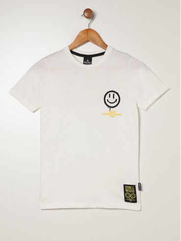 Camiseta Manga Curta Juvenil Para Menino - OFF WHITE