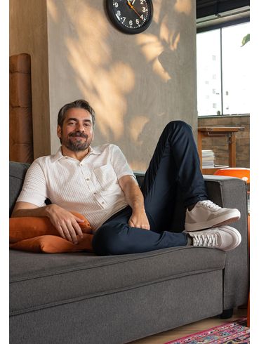 Polo Manga Curta Eletrón Masculina OFF WHITE