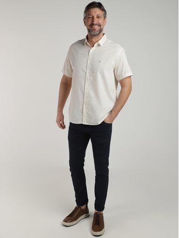 Camisa Linho Slim  Eletrón Masculina NATURAL