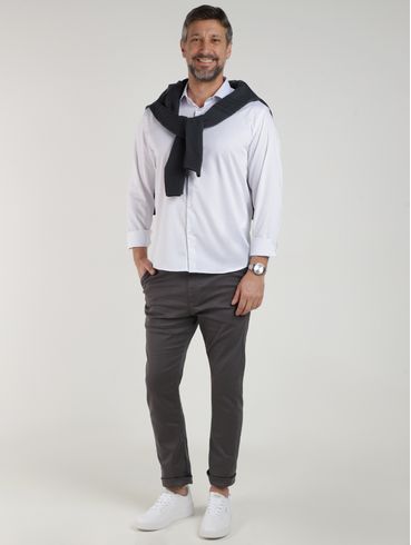 Camisa Slim Fibra de Bambu Eletrón Masculina BRANCO