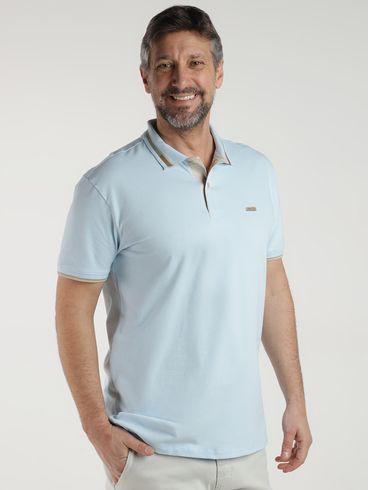 Polo Manga Curta Elétron Masculina AZUL CLARO