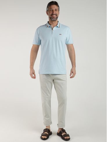 Polo Manga Curta Elétron Masculina AZUL CLARO