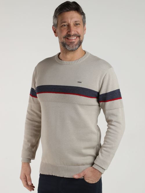 Suéter de Tricot Masculino AREIA