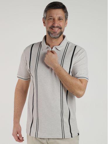 Polo Manga Curta Eletrón Masculina BEGE