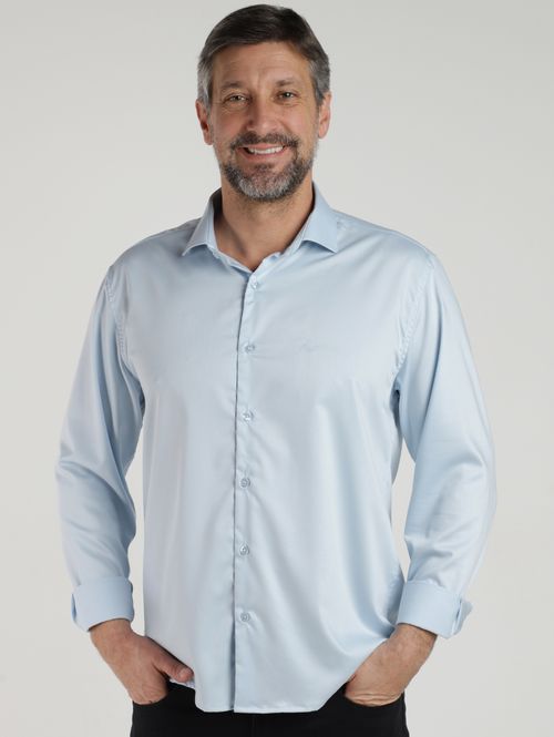 Camisa Slim Fibra de Bambu Eletrón Masculina AZUL CLARO