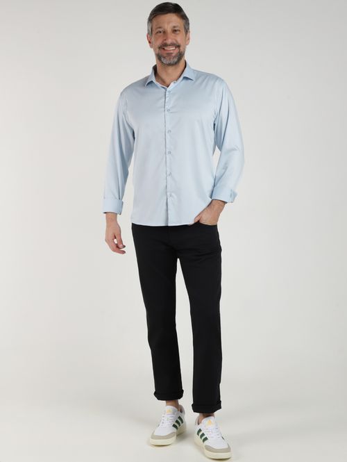 Camisa Slim Fibra de Bambu Eletrón Masculina AZUL CLARO