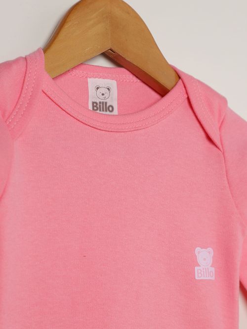 Kit Com 03 Body Infantil Para Bebê - ROSA/BRANCO/ROSA CLARO