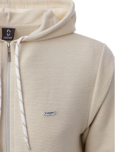 Jaqueta Moletinho com Capuz Masculina AREIA