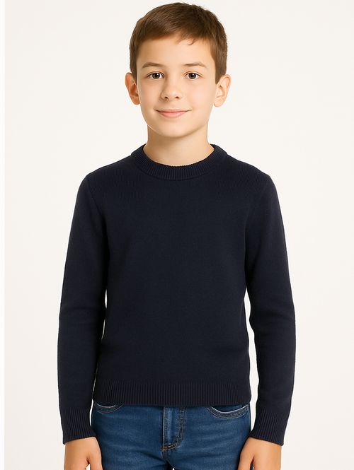 Blusão Tricot Juvenil Para Menino - Azul Marinho