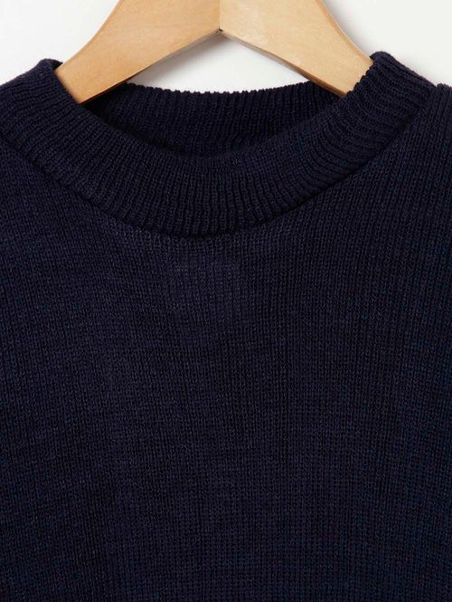 Blusão Tricot Juvenil Para Menino - Azul Marinho