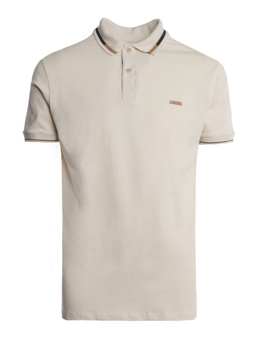 Polo Manga Curta Elétron Masculina BEGE