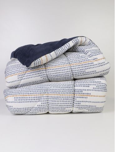 Edredom Queen Size Blend Malha Altenburg AZUL