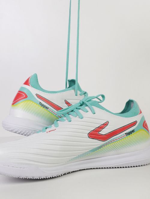 Chuteira Futsal Agility Topper Masculina BRANCO/VERDE