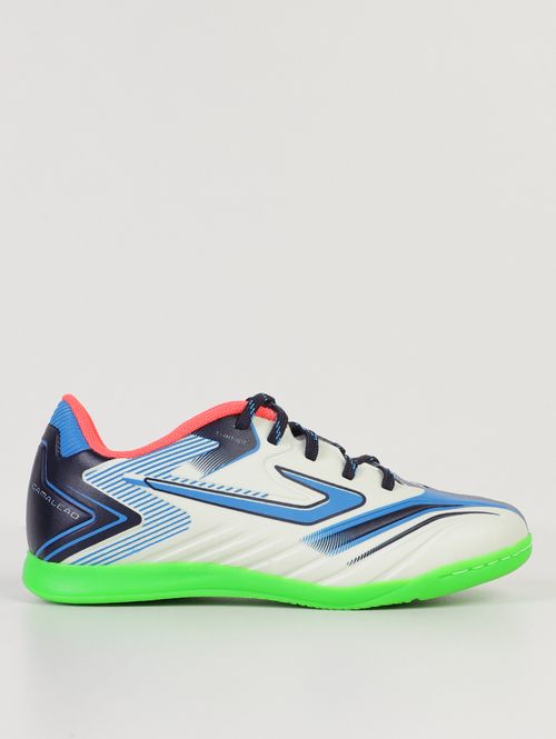 Chuteira Futsal Camaleão Topper Masculina BRANCO/AZUL/VERDE