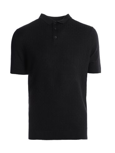 Polo Tricot Canelado Manga Curta Masculina PRETO