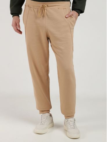 Calça Moletom Jogger Masculina BEGE