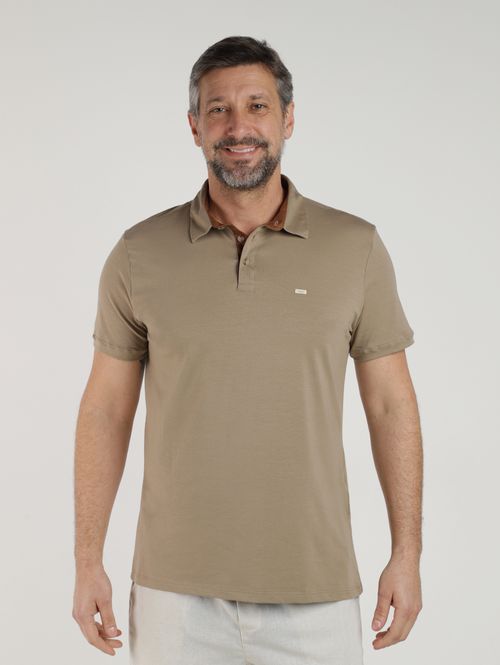 Polo Algodão Peruano Manga Curta Elétron Masculina CAQUI