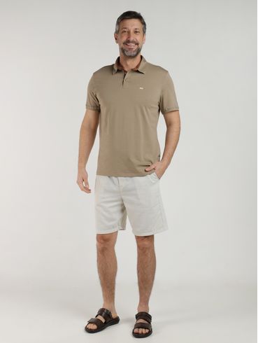 Polo Algodão Peruano Manga Curta Elétron Masculina CAQUI