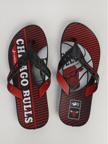 Chinelo Street Duo Nba Rider Masculino PRETO/VERMELHO/BRANCO