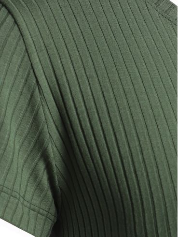 Blusa Canelada Manga Curta Autentique Feminina VERDE