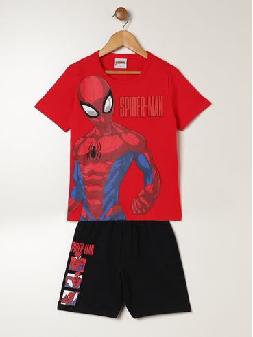 Conjunto Curto Spiderman Infantil Para Menino - VERMELHO